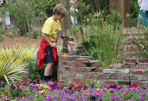 Water pump really works, Georgia Southern Botanical Garden